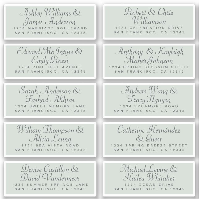 Calligraphy Guest Address Labels ORDER 6” or 8”! (Front)