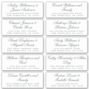 Calligraphy Guest Address Labels ORDER 6" or 8"!