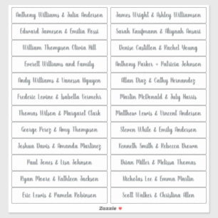 Calligraphy Guest Names Labels White