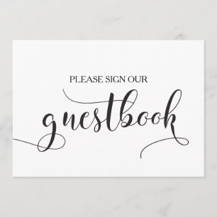 Calligraphy Guestbook Wedding Sign Card