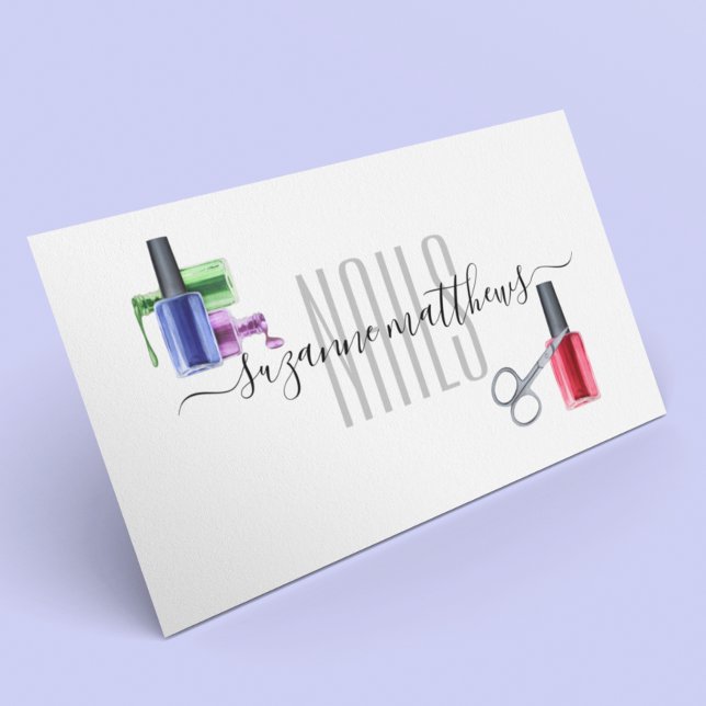Calligraphy Handwritten Elegant Nail Polish Salon Business Card (Creator Uploaded)