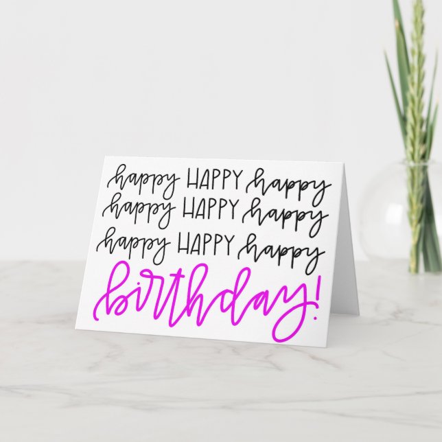 Calligraphy Happy Birthday Card (Front)