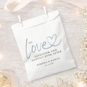 Calligraphy Heart Happily Ever After Wedding Favour Bag
