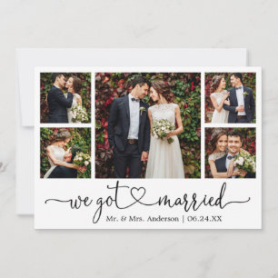 Calligraphy Heart Wedding After Party 5 Photo Announcement