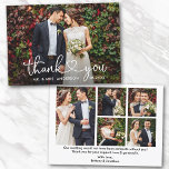 Calligraphy Heart Wedding Bride Groom 6 Photos Thank You Card<br><div class="desc">Modern Calligraphy Heart Script Wedding Bride and Groom 6 Photos Thank You Card</div>