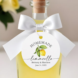 Calligraphy Homemade Limoncello Watercolor Lemon  Favour Tags