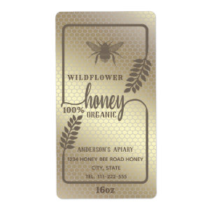 Calligraphy honey branch jar label