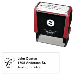 Calligraphy Initial return address Self-inking Sta Stamp