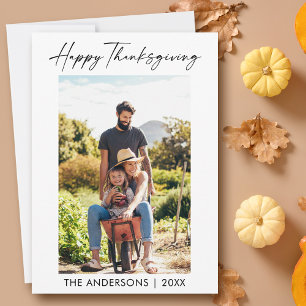 Calligraphy Ink Script Photo Thanksgiving Holiday Card