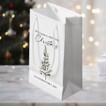 Calligraphy Ink Script Watercolor Christmas Tree  Small Gift Bag<br><div class="desc">Modern Elegant Calligraphy Ink Pen Script Minimalist Watercolor Christmas Tree Gift Bag - Have Yourself A Merry Little Christmas</div>