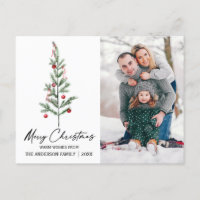 Calligraphy Ink Watercolor Christmas Tree Photo