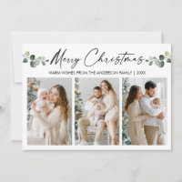 Calligraphy Ink Watercolor Eucalyptus Christmas