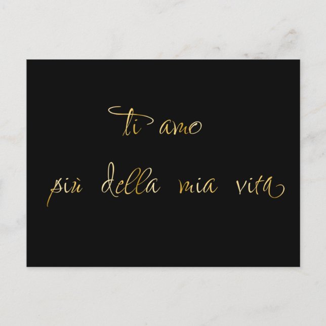 Calligraphy Italian Love Postcard (Front)