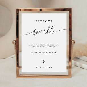 Calligraphy Let Love Sparkle Sign Wedding Sign