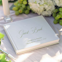 Calligraphy Light Blue & Sage Green Wedding