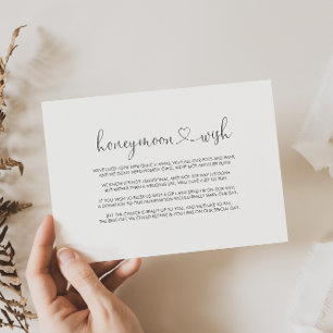 Calligraphy Love Fancy Script Honeymoon Wish  Enclosure Card