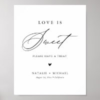Calligraphy Love Is Sweet Dessert Table Bar Sign