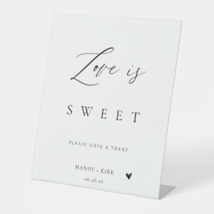 Calligraphy Love Is Sweet Wedding Dessert Table Pedestal Sign
