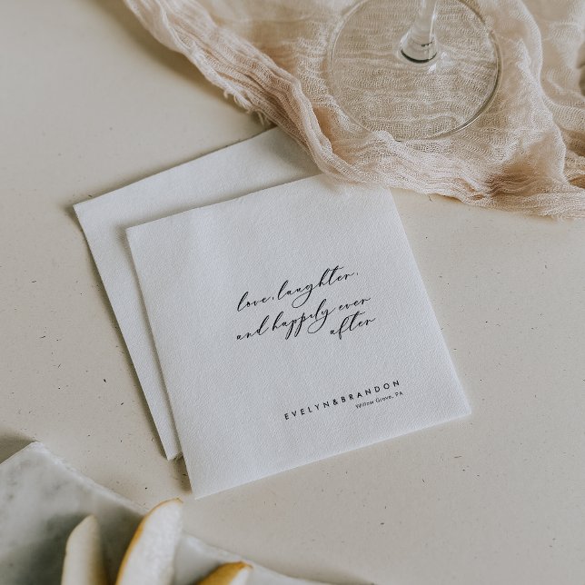 Calligraphy Love Laughter and Happily Ever After  Napkin (Creator Uploaded)