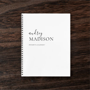 Calligraphy Luxury Minimalist White Notebook