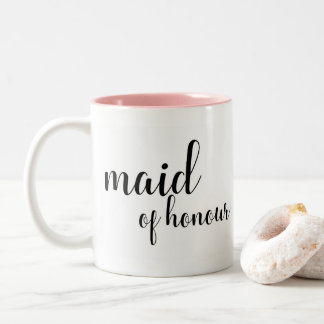 Calligraphy maid of honor, bridal mug