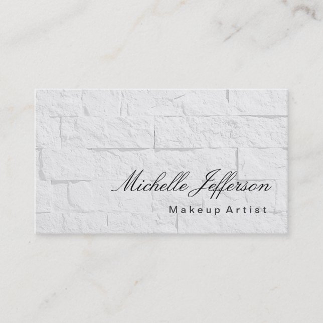 Calligraphy Makeup Artist Wall Brick Business Card (Front)