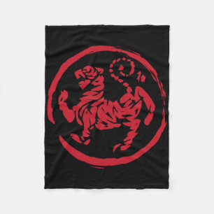 Calligraphy Martial Arts Year Tiger Symbol Karate  Fleece Blanket