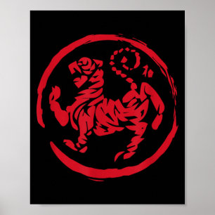 Calligraphy Martial Arts Year Tiger Symbol Karate Poster