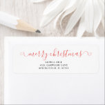 Calligraphy Merry Christmas White Return Address Label<br><div class="desc">Add a festive touch to your holiday correspondence with this elegant return address label. The heading "Merry Christmas" is beautifully crafted in fancy calligraphy, bringing a sense of warmth and celebration to each envelope. Below the greeting, your name and address are clearly displayed in an elegant serif font, ensuring your...</div>
