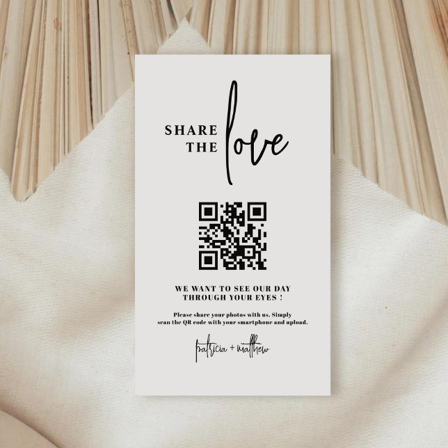 Calligraphy Minimalist Capture The Love QR code  Enclosure Card (Creator Uploaded)