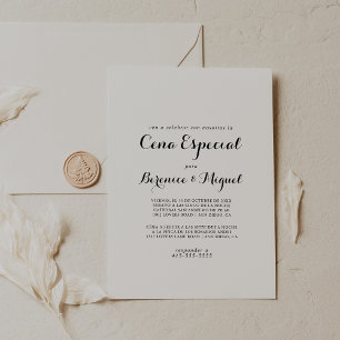 Calligraphy Minimalist Cena Especial Invitation