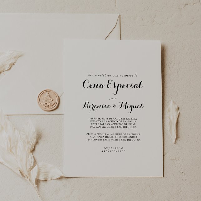 Calligraphy Minimalist Cena Especial Invitation (Creator Uploaded)