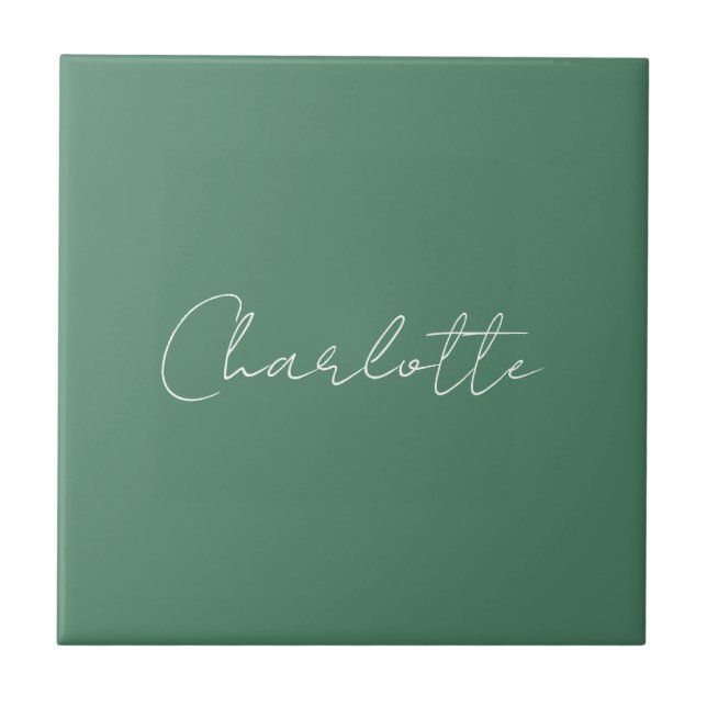 Calligraphy Minimalist Chic Custom Personal Edit Ceramic Tile (Front)