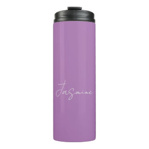 Calligraphy Minimalist Custom Own Name Lavender Thermal Tumbler