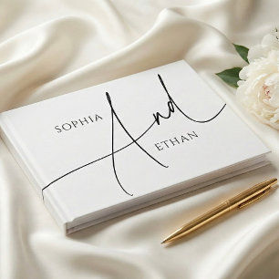 Calligraphy Minimalist Elegant Wedding Guest Book