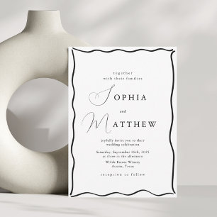 Calligraphy Minimalist Hand Drawn Frame Wedding Invitation