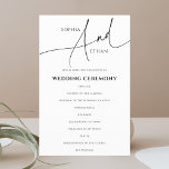 Calligraphy Minimalist Wedding Program White<br><div class="desc">Introducing a minimalist wedding program that eloquently captures the essence of your union—a fusion of timeless tradition and contemporary elegance. This program is thoughtfully curated to guide your guests through the beauty of your ceremony. The couple's names are showcased in a classic serif font, infusing the program with an air...</div>