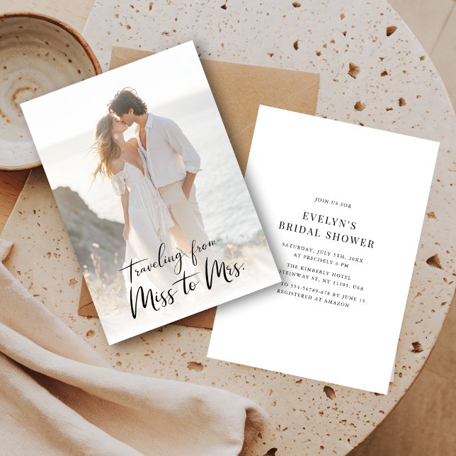 Calligraphy Miss to Mrs. Bridal Shower Photo Invitation (Creator Uploaded)