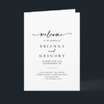 Calligraphy Modern Elegant Folded Wedding  Program<br><div class="desc">This calligraphy modern elegant folded wedding program is perfect for a rustic wedding. The simple and elegant design features classic and fancy script typography in black and white. Include a quote or short message,  order of service,  wedding party and thank you message.</div>