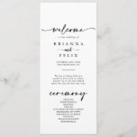 Calligraphy Modern Elegant Wedding  Program<br><div class="desc">This calligraphy modern elegant wedding program is perfect for a rustic wedding. The simple and elegant design features classic and fancy script typography in black and white.</div>