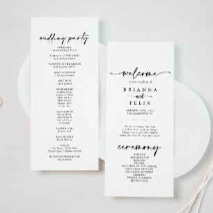 Calligraphy Modern Elegant Wedding  Program