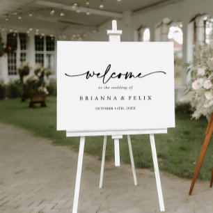 Calligraphy Modern Elegant Wedding Welcome Sign