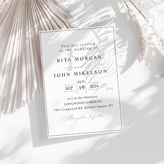 Calligraphy Modern Minimalist Script Wedding Invitation (Creator Uploaded)