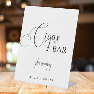 Calligraphy Modern Wedding Cigar Bar Wedding Sign