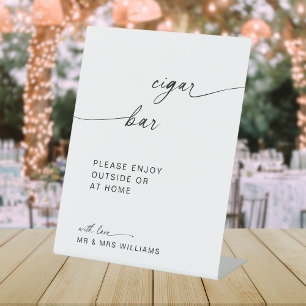 Calligraphy Modern Wedding Cigar Bar Wedding Sign