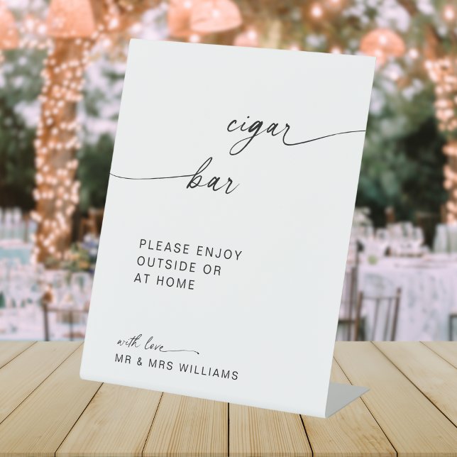 Calligraphy Modern Wedding Cigar Bar Wedding Sign (Creator Uploaded)