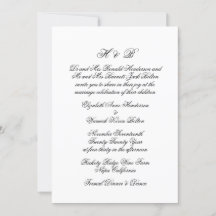 Calligraphy Monogram Black & White Formal Wedding
