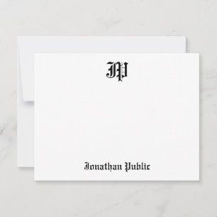 Calligraphy Monogram Classic Nostalgic Old English Card