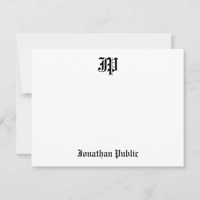 Calligraphy Monogram Classic Nostalgic Old English Card (Front)