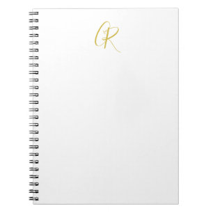 Calligraphy Monogram Gold Colour Plain Modern Notebook